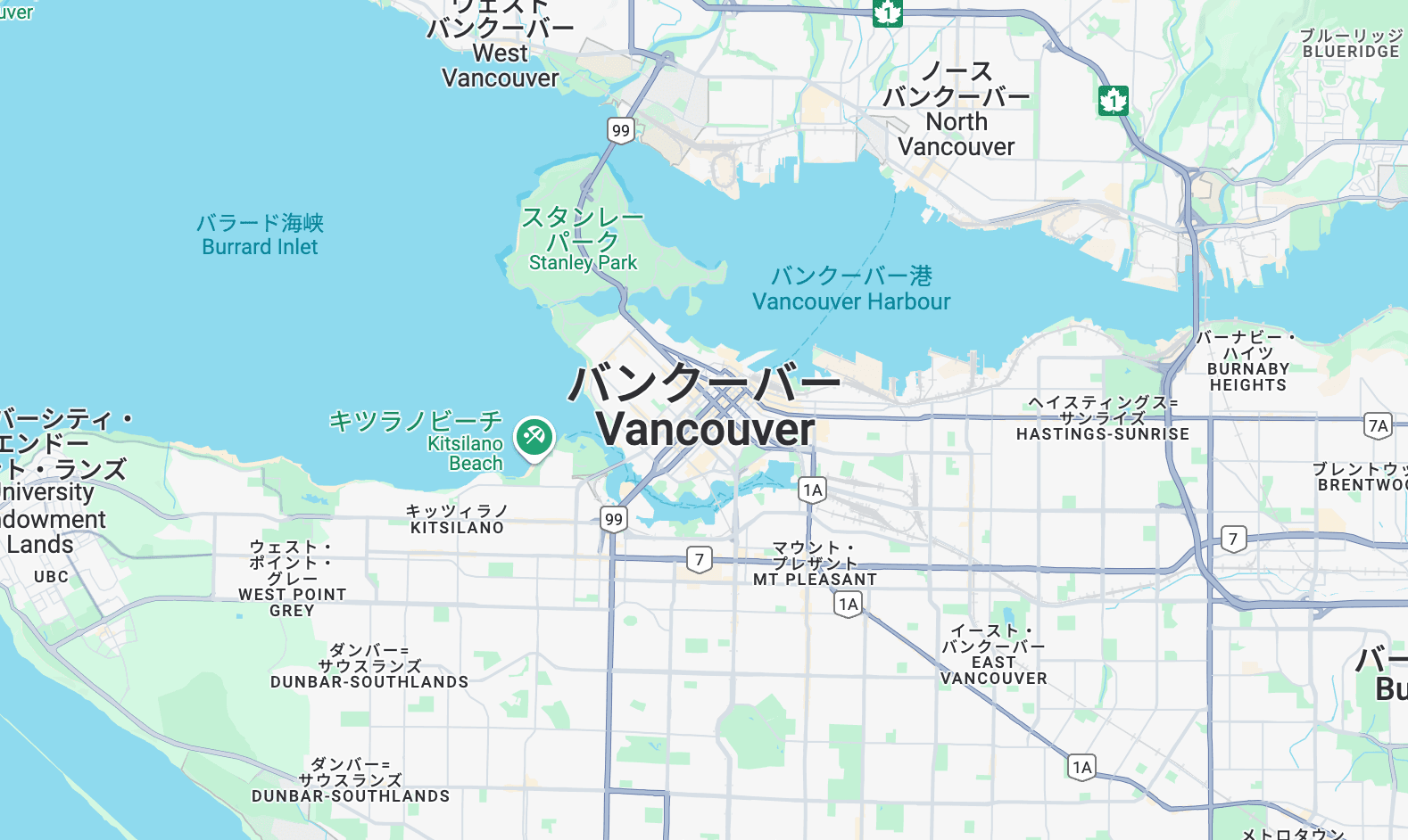 バンクーバーの地図